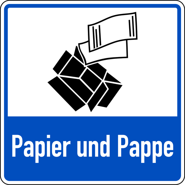 Abfallkennzeichen für Papier/Pappe