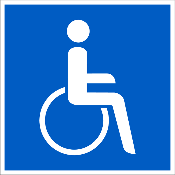 Parkplatzschild: Piktogramm Rollstuhlfahrer