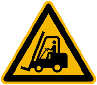 Warnschild, Warnung vor Flurförderzeugen W014 - ASR A1.3 (DIN EN ISO 7010)