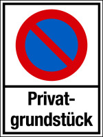 Parkverbotsschild, Privatgrundstück, Eingeschränktes Haltverbot, 400 x 300 mm, Aluverbund