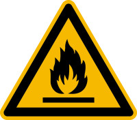 Warnschild, Warnung vor feuergefährlichen Stoffen W021 - ASR A1.3 (DIN EN ISO 7010)