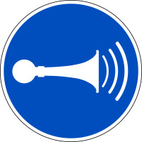 Gebotsschild, Akustisches Signal geben M029 - ASR A1.3 (DIN EN ISO 7010)