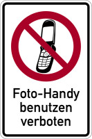 Verbotsschild, Kombischild, Foto-Handy verboten - praxisbewährt