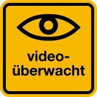 Hinweisschild, videoüberwacht - mit Auge