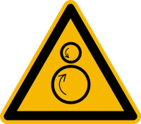 Warnschild, Warnung vor gegenläufigen Rollen W025 - ASR A1.3 (DIN EN ISO 7010)