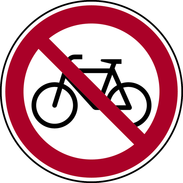 3 Größen Schild oder Klebeschild Radfahren verboten! 