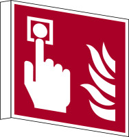 Brandschutzzeichen, Brandmelder F005 Fahnenschild - ASR A1.3 (DIN EN ISO 7010)