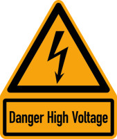 Kombi-Warnschild, Danger High Voltage, W012, 237 x 200 mm