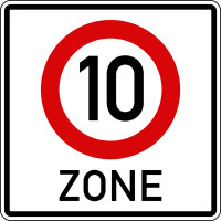 Verkehrszeichen - Beginn einer Zone mit zulässiger Höchstgeschwindigkeit, Zeichen 274.1