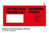 Lieferscheintasche, Lieferschein/Rechnung, Recycle-Folie, DIN lang Karton = 1000 Stk.