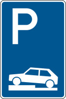 Verkehrszeichen - Parken auf Gehwegen halb quer in Fahrtrichtung links, Zeichen 315-70