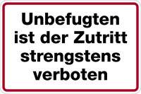 Zutritt verbotenAlu 250x350mm Schild Kein öffentlicher Durchgang .. 