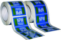 Rohrleitungskennzeichnung, NPW (Nichttrinkwasser) mit Zusatztext nach Wunsch - Rolle à 33 m