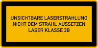 Hinweisschild, Unsichtbare Laserstrahlung Laser Klasse 3B