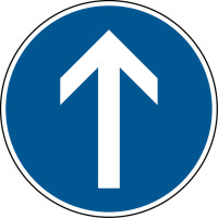 Verkehrszeichen - Vorgeschriebene Fahrtrichtung geradeaus, Zeichen 209-30