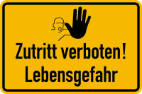 Hinweisschild, Zutritt verboten! Lebensgefahr, 200 x 300 mm, Aluverbund
