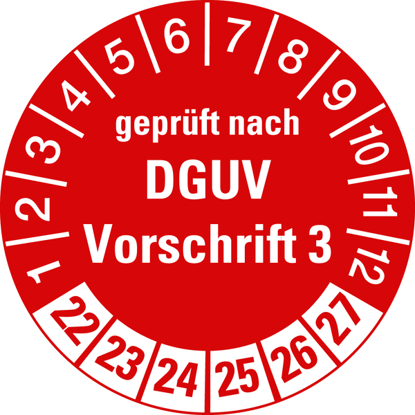 100 Stück Grundplakette Geprüft nach DGUV Vorschrift 3 70 x 40 mm Vinylfolie Grundetikett für Prüfplaketten selbstklebend 