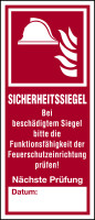 Brandschutzzeichen, Sicherheitssiegel für Feuerschutzeinrichtungen - Bogen à 5 Stk